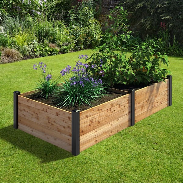 Haven 4 ft. x 8 ft. Natural Cedar Raised Garden Bed (7 in. H)