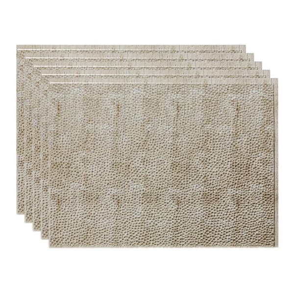 Fasade 18.25 in. x 24.25 in. Hammered Vinyl Backsplash Panel in Vintage Metal (5-Pack)