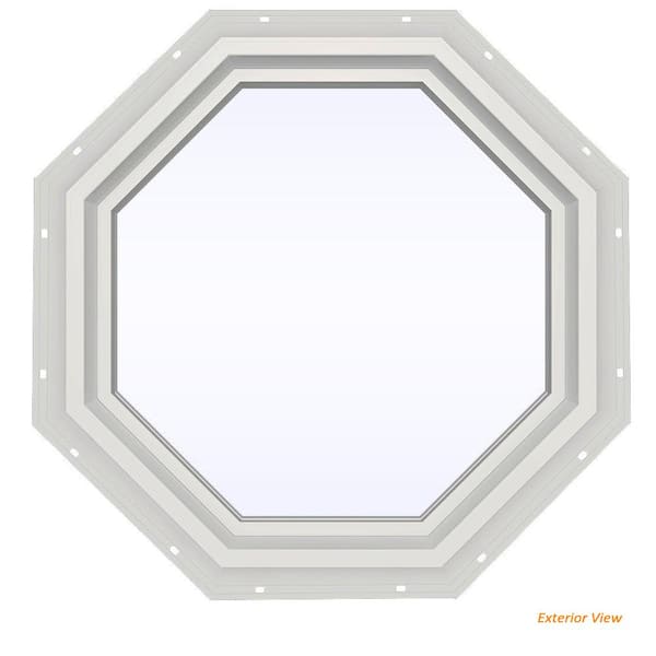 Jeld Wen 23 5 In X 23 5 In V 4500 Series White Vinyl Fixed Octagon Geometric Window W Low E 366 Glass Thdjw The Home Depot