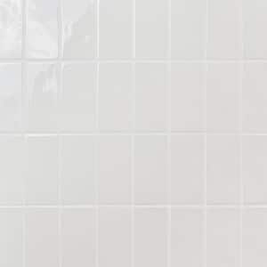 Delphi Blanco White 4.33 in. x 8.66 in. Polished Glass Subway Wall Tile (6.24 sq. ft./ Case)