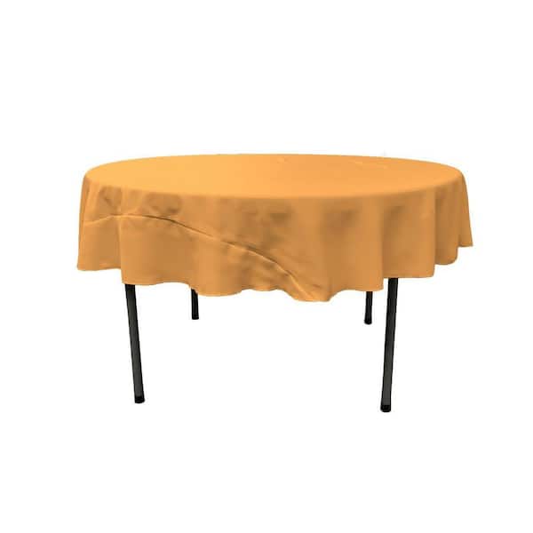 Gold 72 in. Round Polyester Poplin Tablecloth