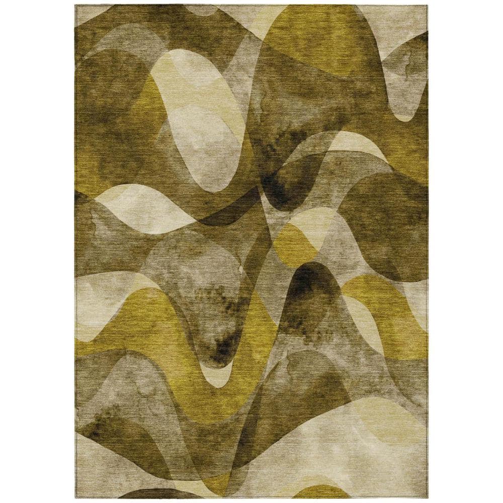 Coffee 3 ft. x 5 ft. Woven Abstract Polyester Rectangle Indoor/Outdoor Area Rug price history on PriceWatchPro