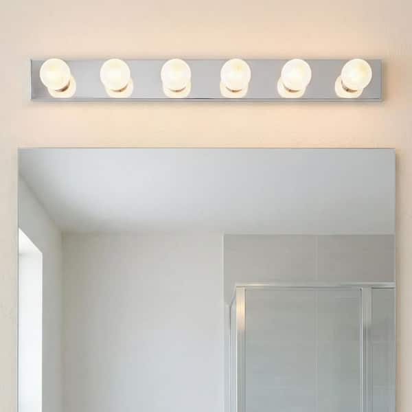 Independence 36 in. 6-Light Chrome Traditional Bathroom Vanity Light