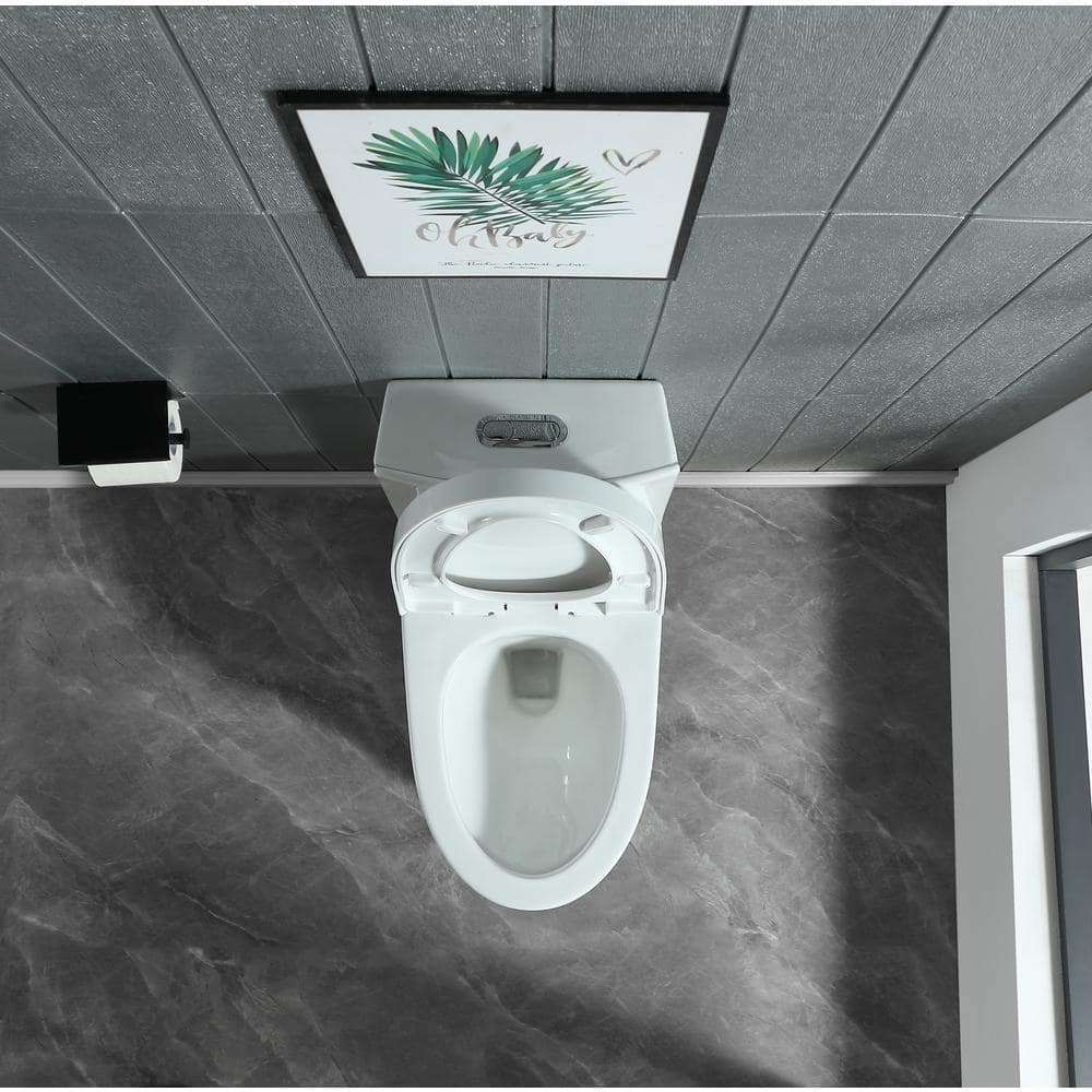 Glossy White Dual Flush Comfort Height One-Piece Toilet