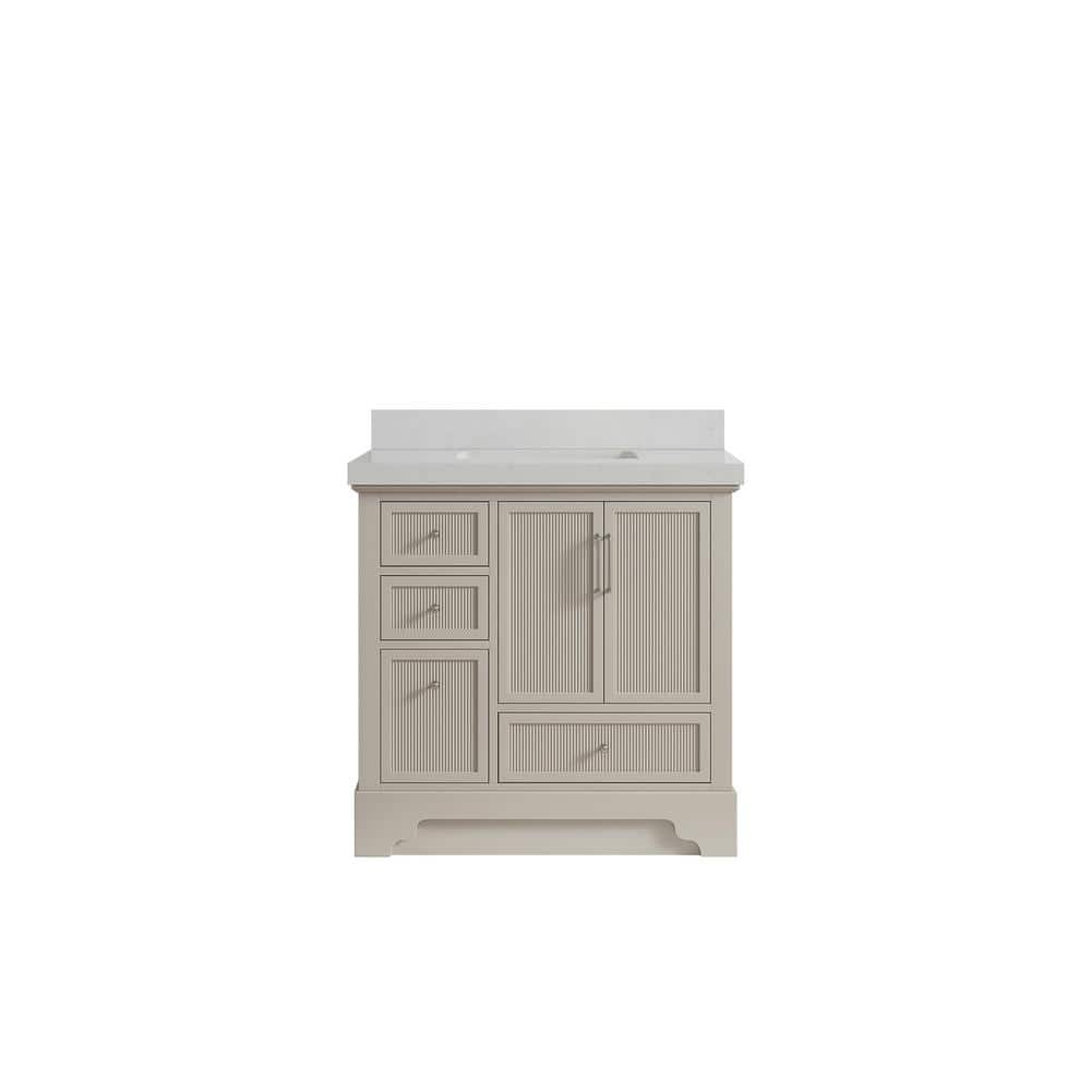 Alys 36 in. W x 22 in. D x 36 in. H Single Sink Bath Vanity Center in Fine Grain with 2 in. Carrara Qt. Top price history on PriceWatchPro