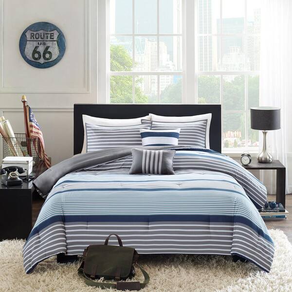 Intelligent Design Matteo 5-Piece Blue Full/Queen Comforter Set
