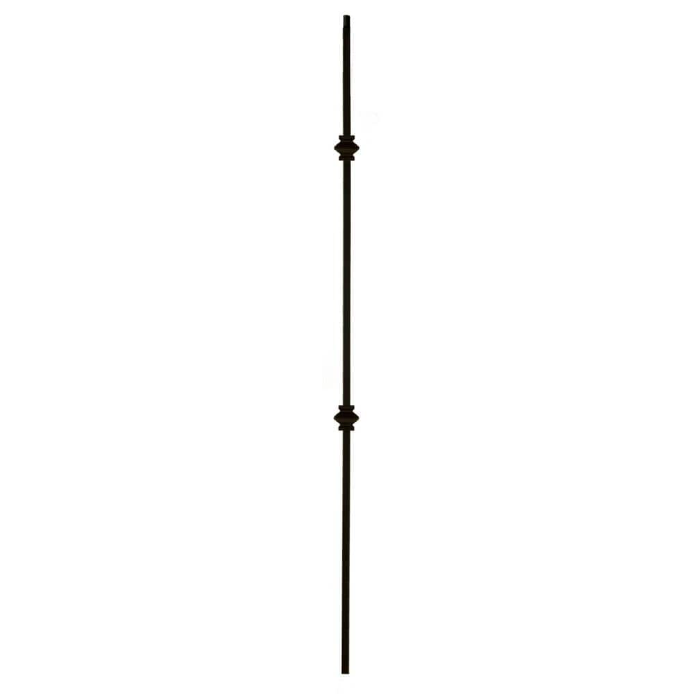 Brushed Nickel Baluster - Hollow Iron - Double Knuckle - 5/8 x 44 (C