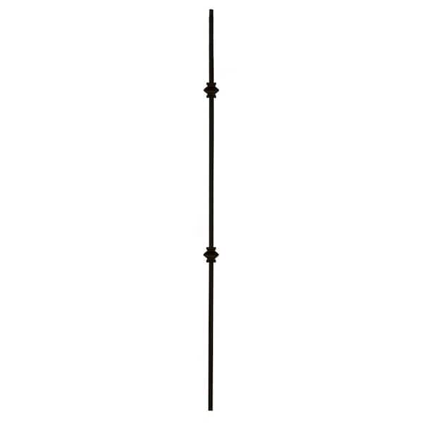 WM Coffman 44 in. x 1/2 in. Satin Black Double Knuckle Hollow Iron Baluster