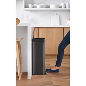 8 Gal. Loft Stainless Steel Trash Can in Black Stainless