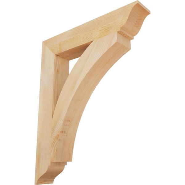 Ekena Millwork 6 in. x 42 in. x 34 in. Douglas Fir Thorton Traditional Rough Sawn Bracket