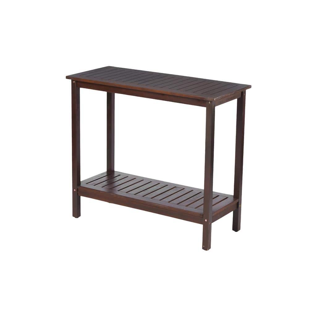 Acacia Wood Brown Console Table for Garden Balcony Garage