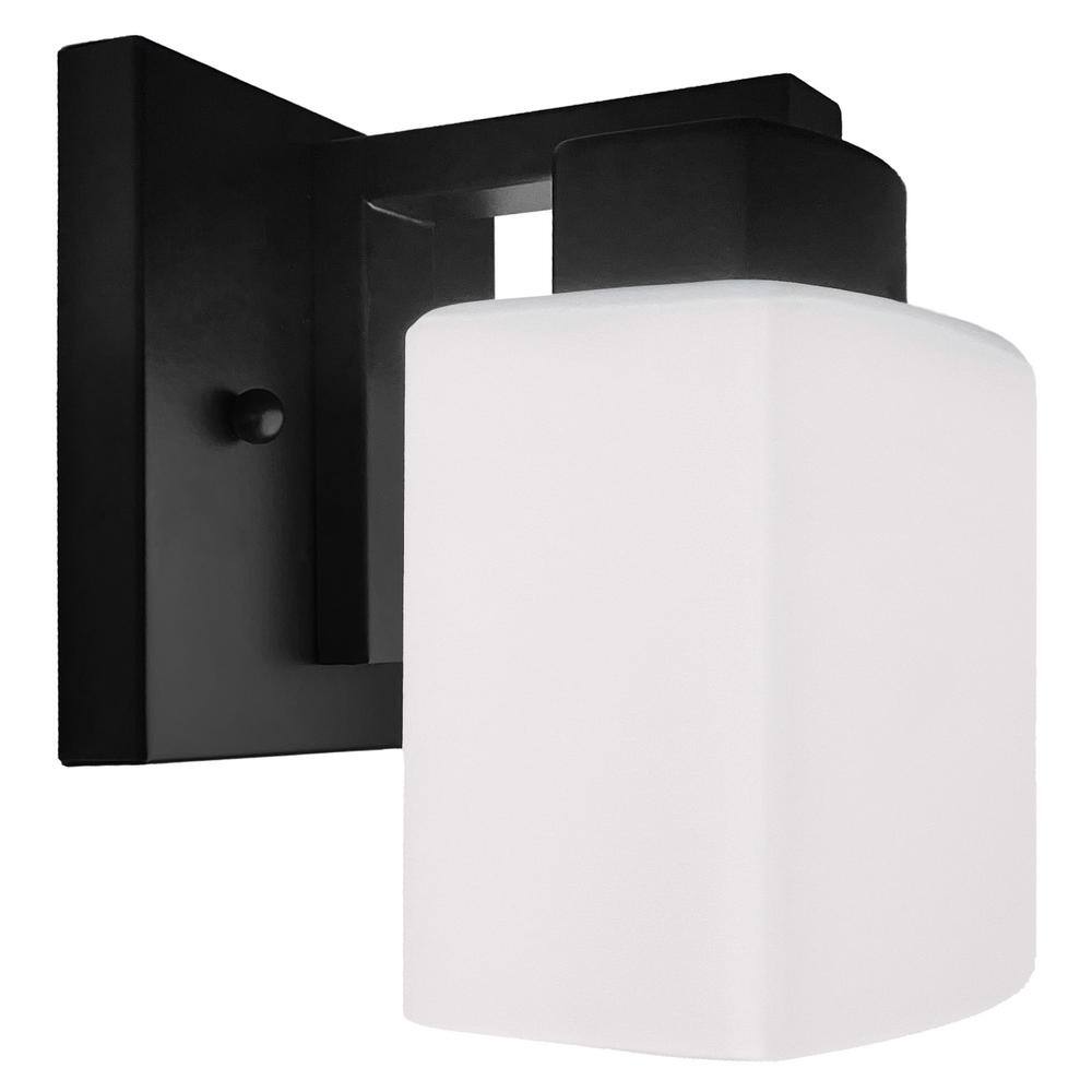 Dove Creek 6.5'' Matte Black Frosted Glass Wall Sconce