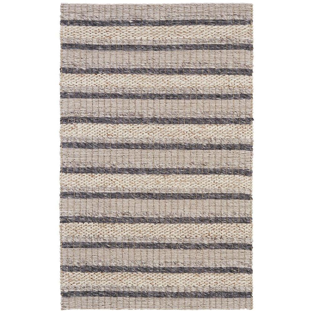 HomeRoots 10 ft. x 13 ft. Gray and Ivory Solid Color Area Rug ...