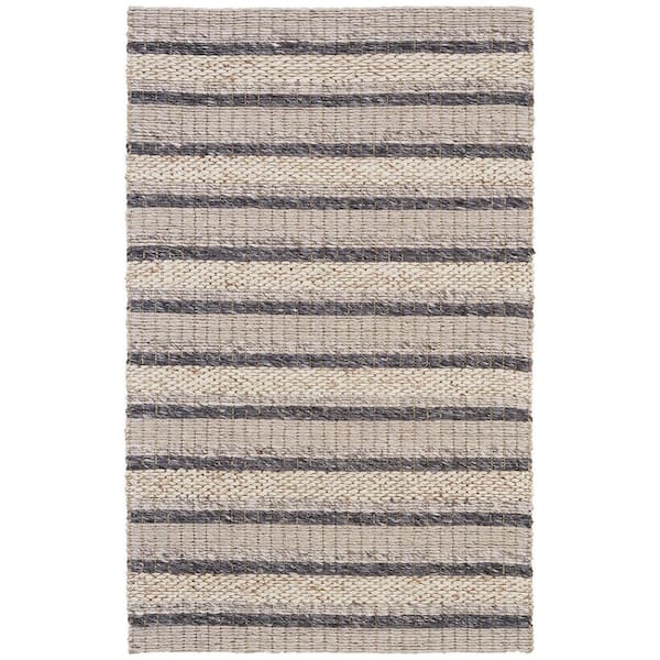 10 ft. x 13 ft. Gray and Ivory Solid Color Area Rug