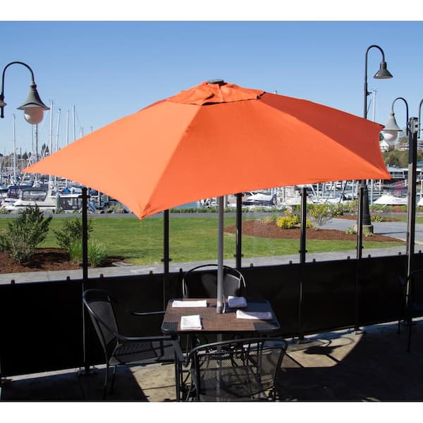 8.5 ft. Aluminum Manual Push-Up Tilt Patio Umbrella in Rust Polyester