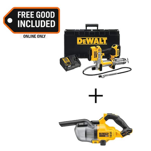 20V MAX Cordless 10,000 PSI Variable Speed Grease Gun and 20V MAX Stick Vacuum with 4.0Ah Battery and Charger