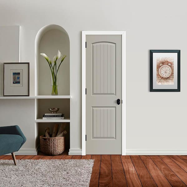 JELD-WEN 24 in. x 80 in. Santa Fe Vanilla Painted Smooth Solid