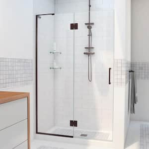 Unidoor-X 29 in. x 72 in. Frameless Hinged Shower Door in Oil Rubbed Bronze