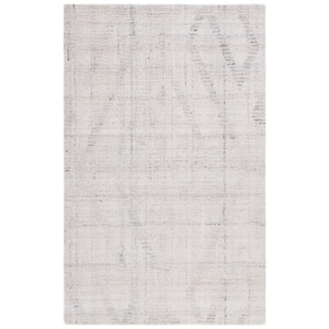 Abstract Ivory/Gray 3 ft. x 5 ft. Distressed Diamond Area Rug
