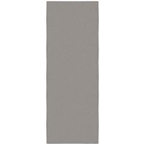 Ottohome Collection Non-Slip Rubberback Modern Solid Design 2x6 Indoor Runner Rug, 2 ft. 2 in. x 6 ft., Gray