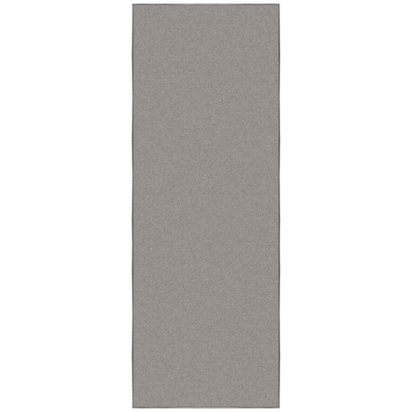 Ottomanson Ottohome Collection Non-Slip Rubberback Modern Solid Design 2x6 Indoor Runner Rug, 2 ft. 2 in. x 6 ft., Gray