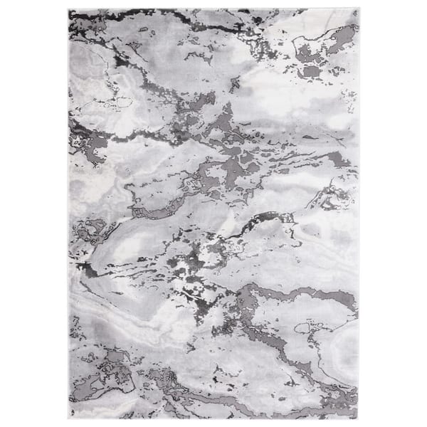 SAFAVIEH Craft Gray Doormat 3 ft. x 5 ft. Marbled Abstract Area Rug