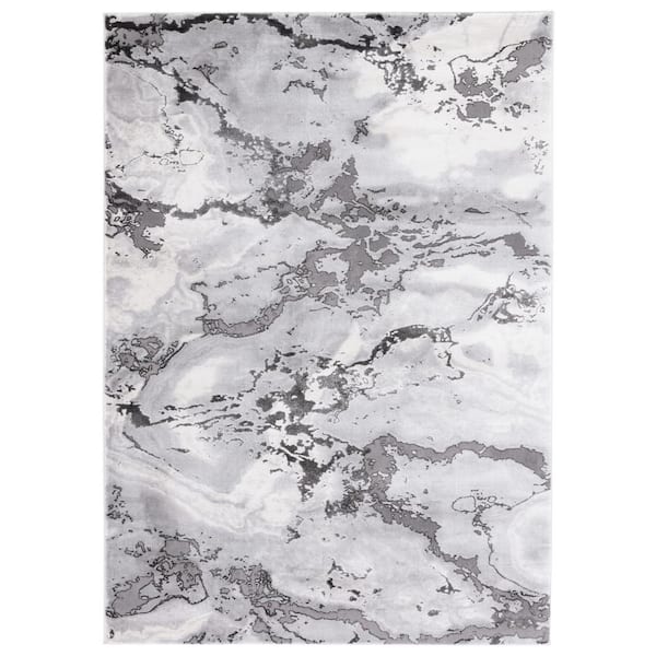 SAFAVIEH Craft Gray 7 ft. x 7 ft. Marbled Abstract Square Area Rug