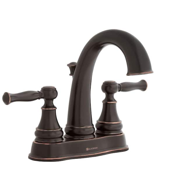 Glacier Bay Fairway 4 In Centerset Double Handle High Arc Bathroom Faucet In Mediterranean 6090