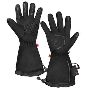 Men's Large/Extra-Large Black AA Heated Fleece Gloves 2.0