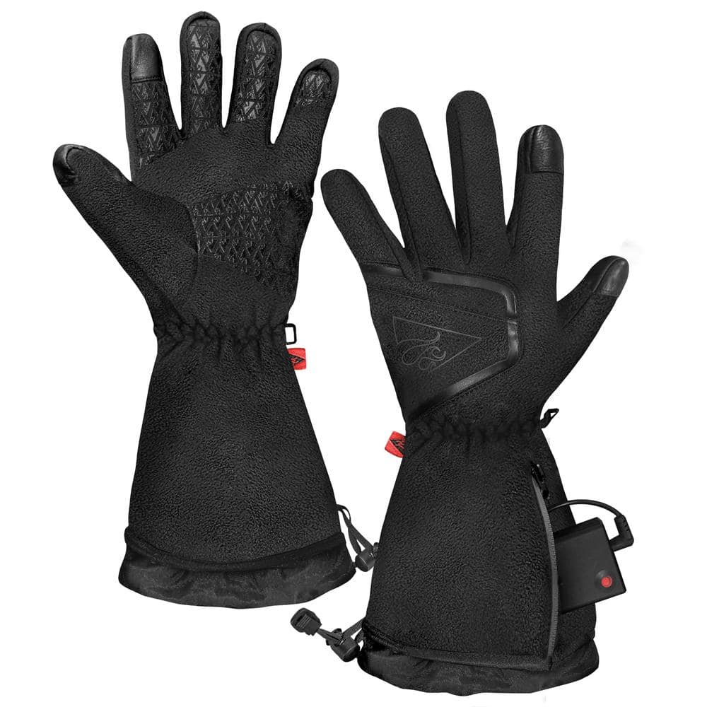 ACTIONHEAT Women's Large/ExtraLarge Black AA Heated Fleece Gloves 2.0