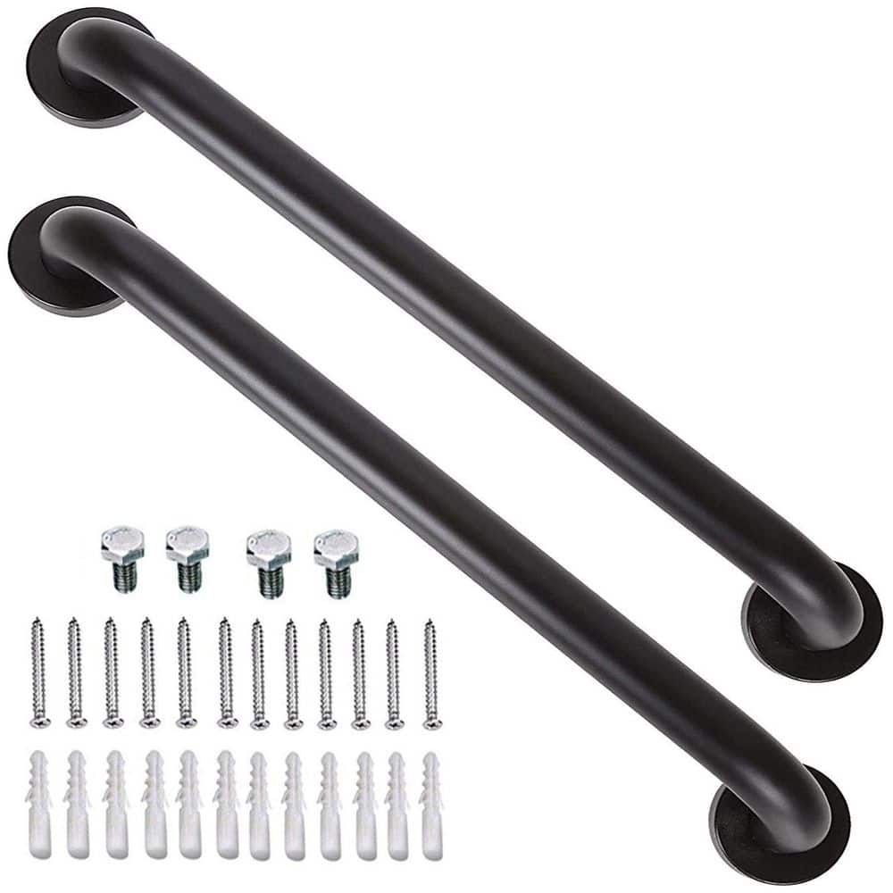 17 Inch Black Shower Grab Bar, 2 Pack Stainless Steel Bathroom Grab Bar Handle, Bathroom Shower Balance Bar price history on PriceWatchPro