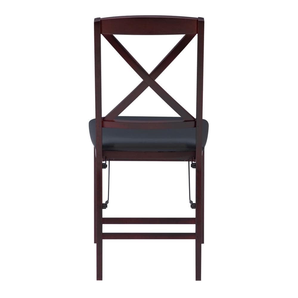Brown Faux Leather High Cross Back Side Chair Set