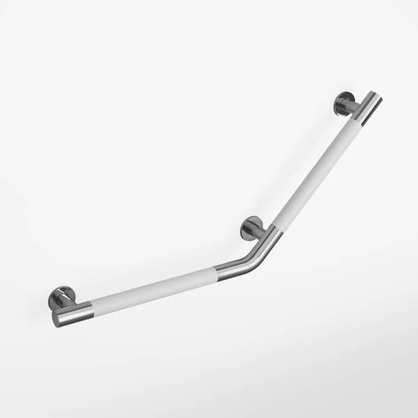 Auvergne 18 in. x 18 in. Angled Grab Bar in Matte White