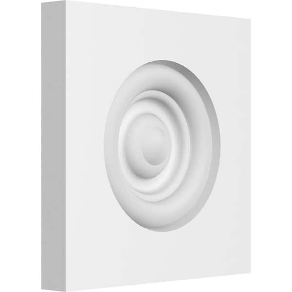 Ekena Millwork 4 in. W x 4 in. H x-1/2 in. P Standard Sedgwick Bullseye Rosette with Square Edge