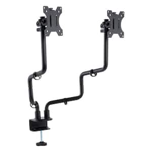 Tilt and Swivel Dual Monitor Arm in Black