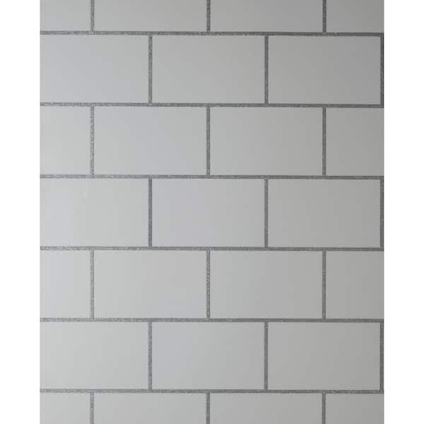 Fine Decor Metro White Tile Vinyl Wallpaper