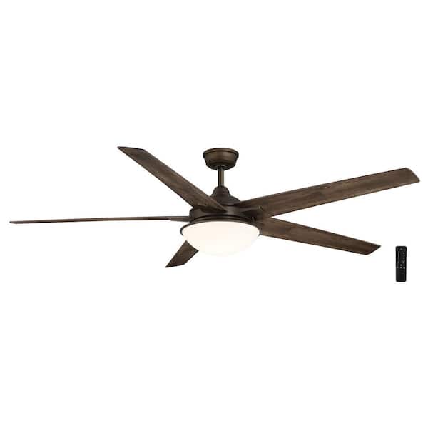 Hampton Bay Belvoy 70 in. Indoor Espresso Bronze DC Motor Ceiling Fan with Adjustable White Integrated LED with Remote Included