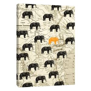 12 in. x 10 in. ''Where the Elephant Roam'' Printed Canvas Wall Art