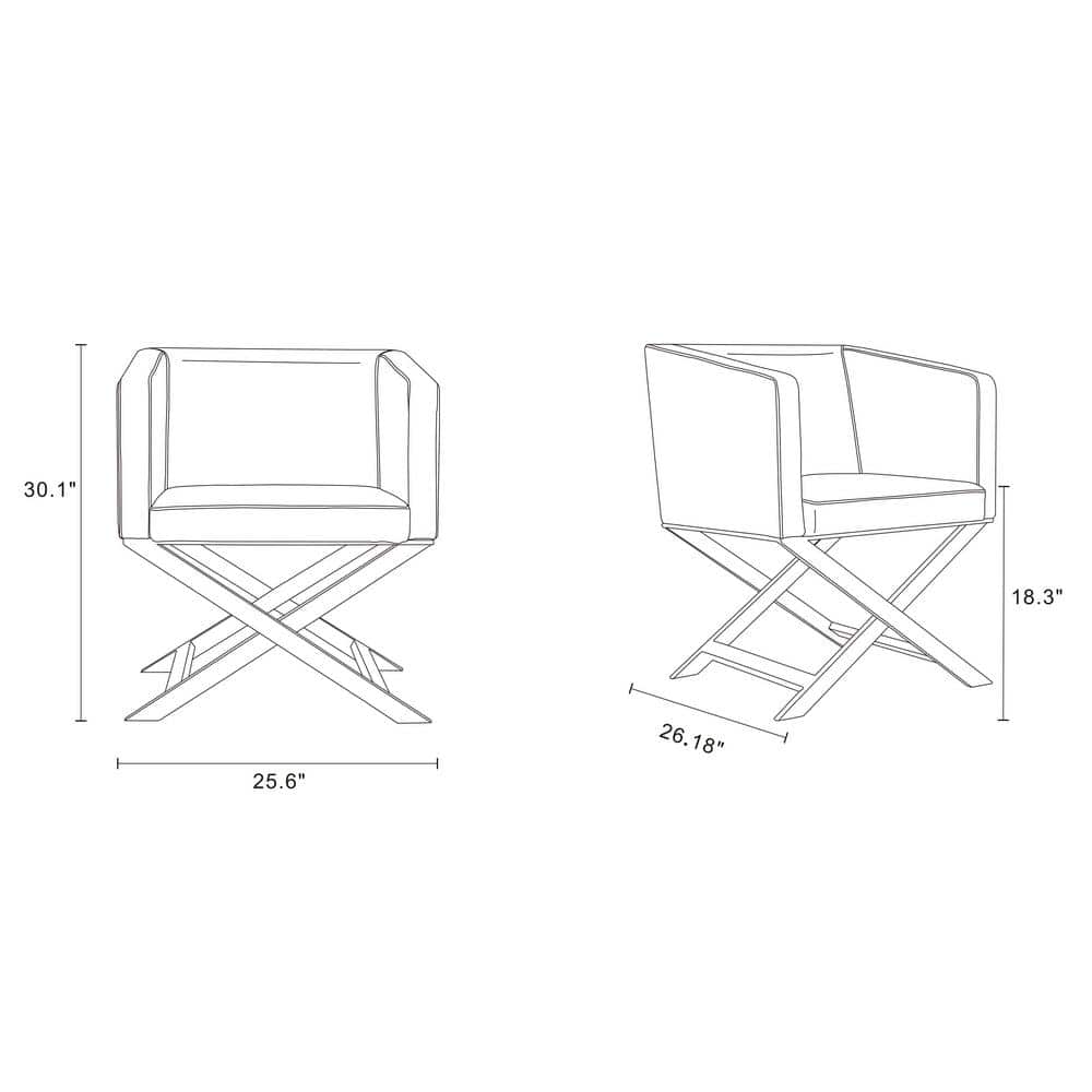 Hollywood Chrome Orange Faux Leather Director's Accent Chair