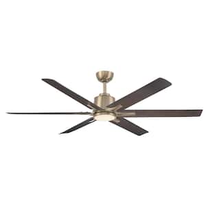 Kensgrove II 60 in. Smart Indoor/Outdoor Gold Ceiling Fan with Adjustable White with Remote Included Powered by Hubspace