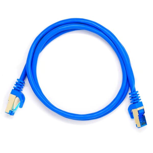 QualGear 3 ft. CAT 7 Round High-Speed Ethernet Cable - Blue