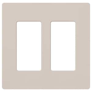 Claro 2 Gang Wall Plate for Decorator/Rocker Switches, Satin, Taupe (SC-2-TP) (1-Pack)