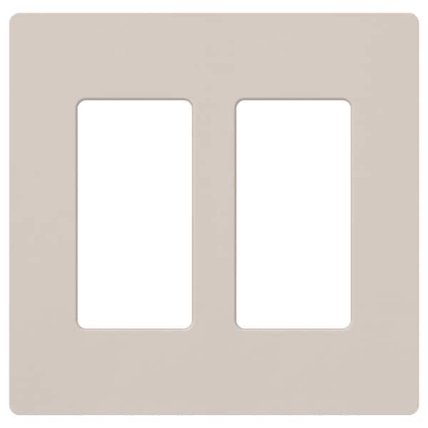 Lutron Claro 2 Gang Wall Plate for Decorator/Rocker Switches, Satin, Taupe (SC-2-TP) (1-Pack)