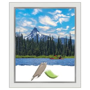 18 in. x 22 in. Eva White Silver Narrow Picture Frame Opening Size