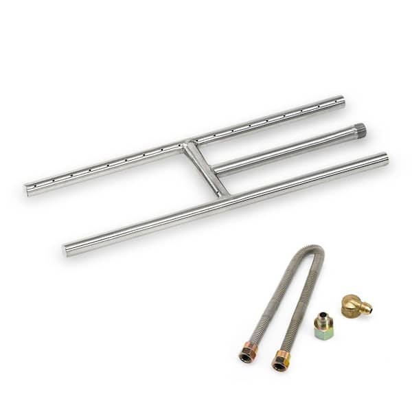 American Fire Glass 18 in. x 6 in. Stainless Steel H-Burner