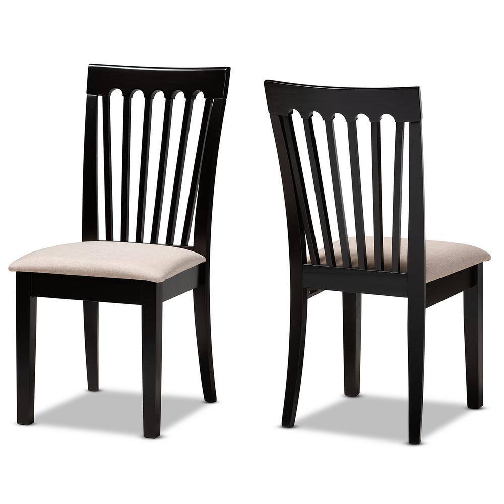 Espresso Brown and Sand Modern Comfort Wood Dining Chair Set