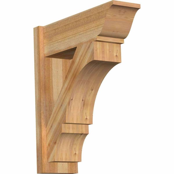 Ekena Millwork 8 in. x 28 in. x 24 in. Balboa Traditional Rough Sawn Western Red Cedar Outlooker