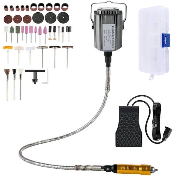 Shaft Corded Grinder 780-Watt with 1/4 in. 3-Jaw Chuck and Foot Pedal 500 to 23000 RPM, for Carving Drilling Polishing