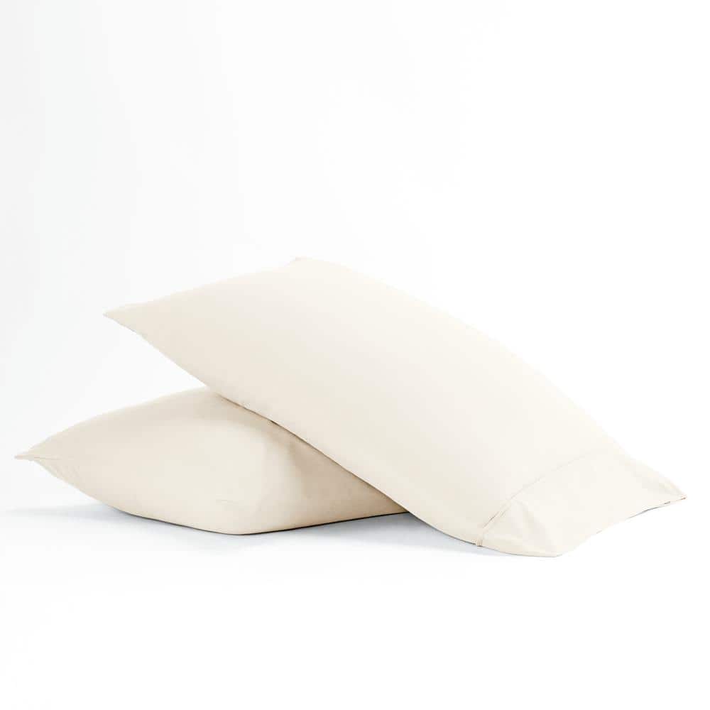 Ivory Hypoallergenic Cotton Polyester Standard Pillowcase Set