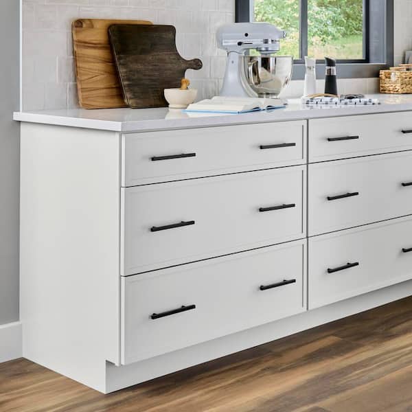 Leyton 18 in. Wx 24 in. D x 34.5 in. H Ready to Assemble Plywood Slim Shaker Drawer Base Kitchen Cabinet in Alpine White